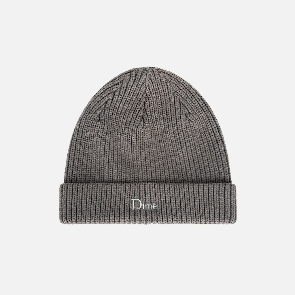 Dime - Cursive Rib Beanie - Grey