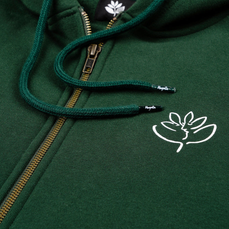 Magenta - Le Baiser Zipped Hoodie - Forest Green