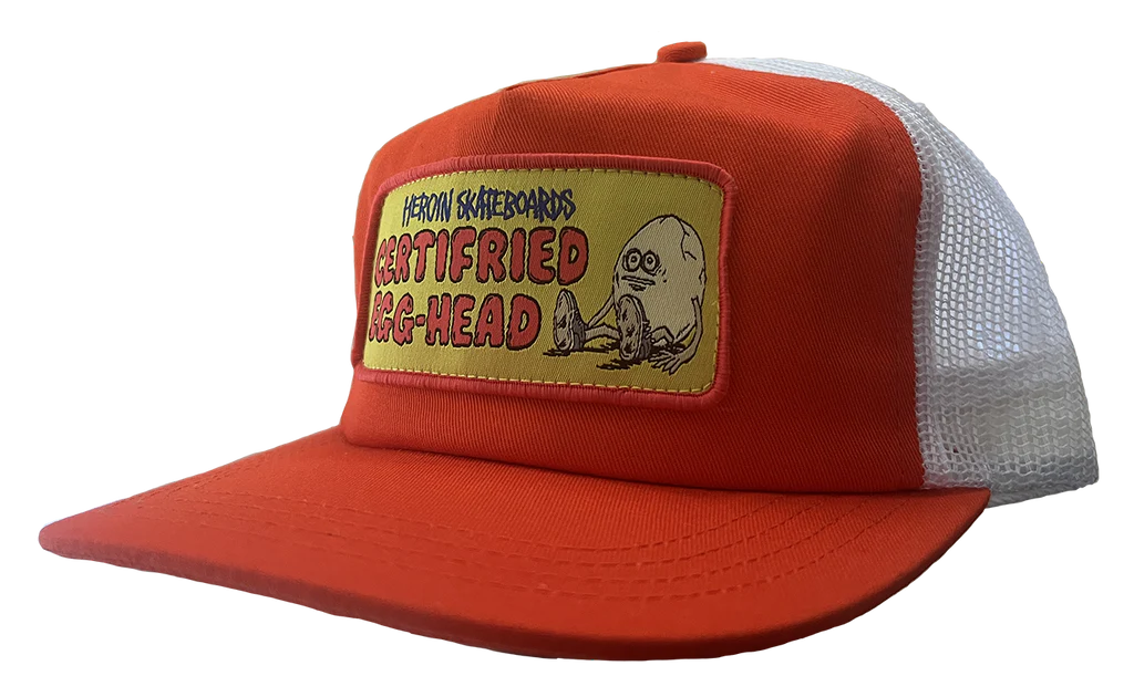 Heroin Skateboards - Certifried Orange Trucker Hat