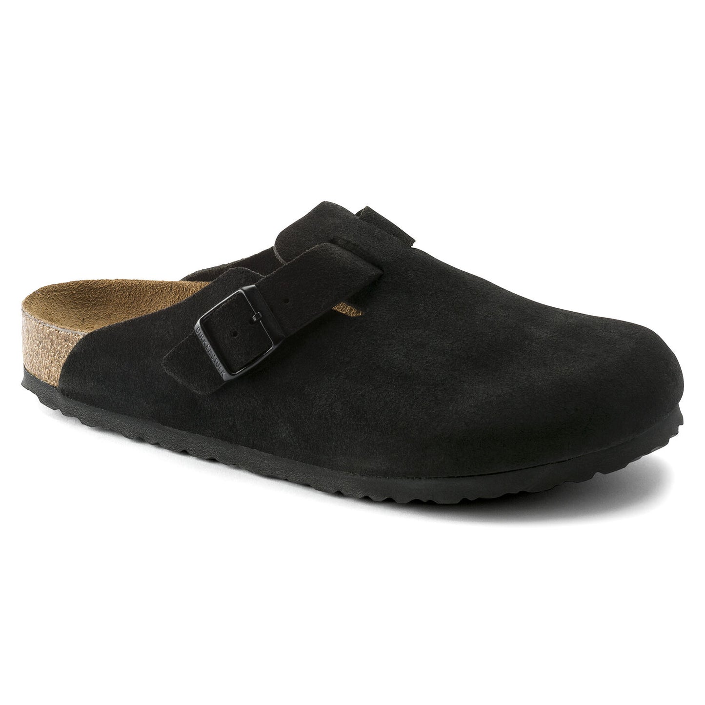 Birkenstock - Boston Soft Foot Bed - Black Suede Leather