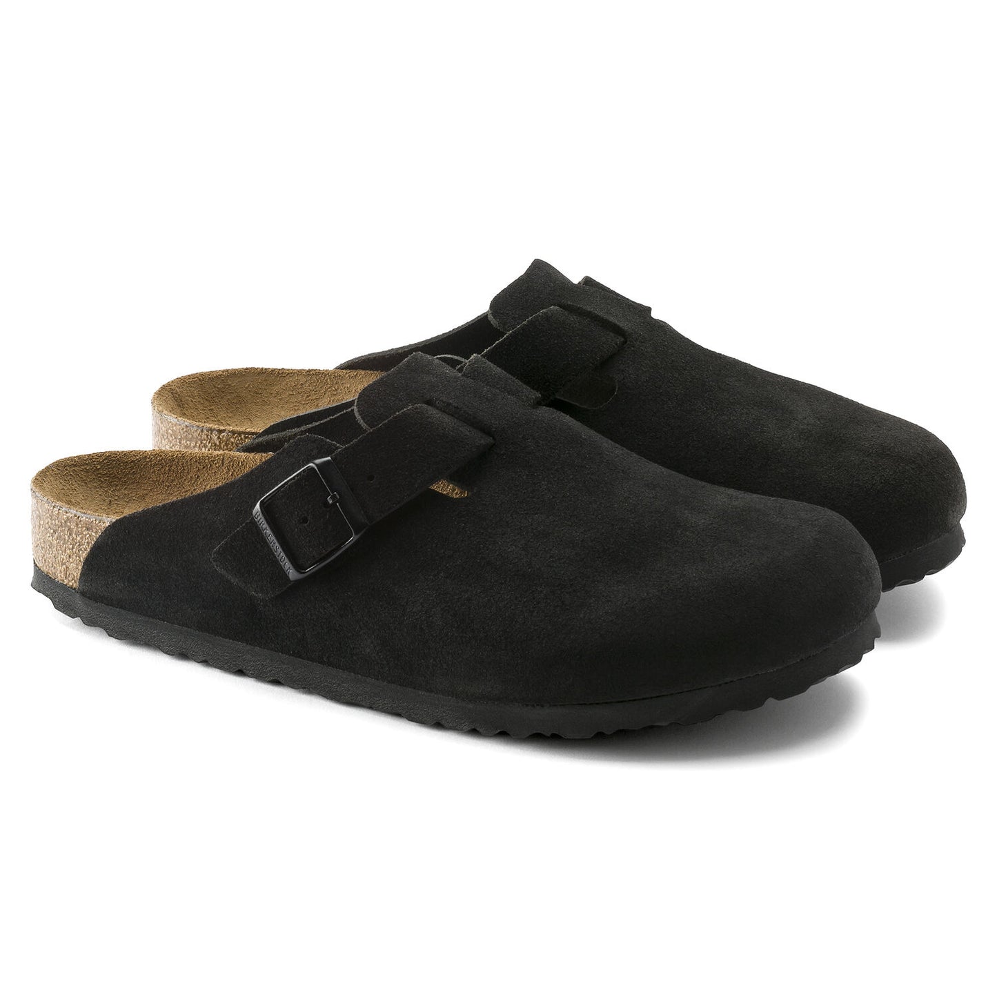 Birkenstock - Boston Soft Foot Bed - Black Suede Leather