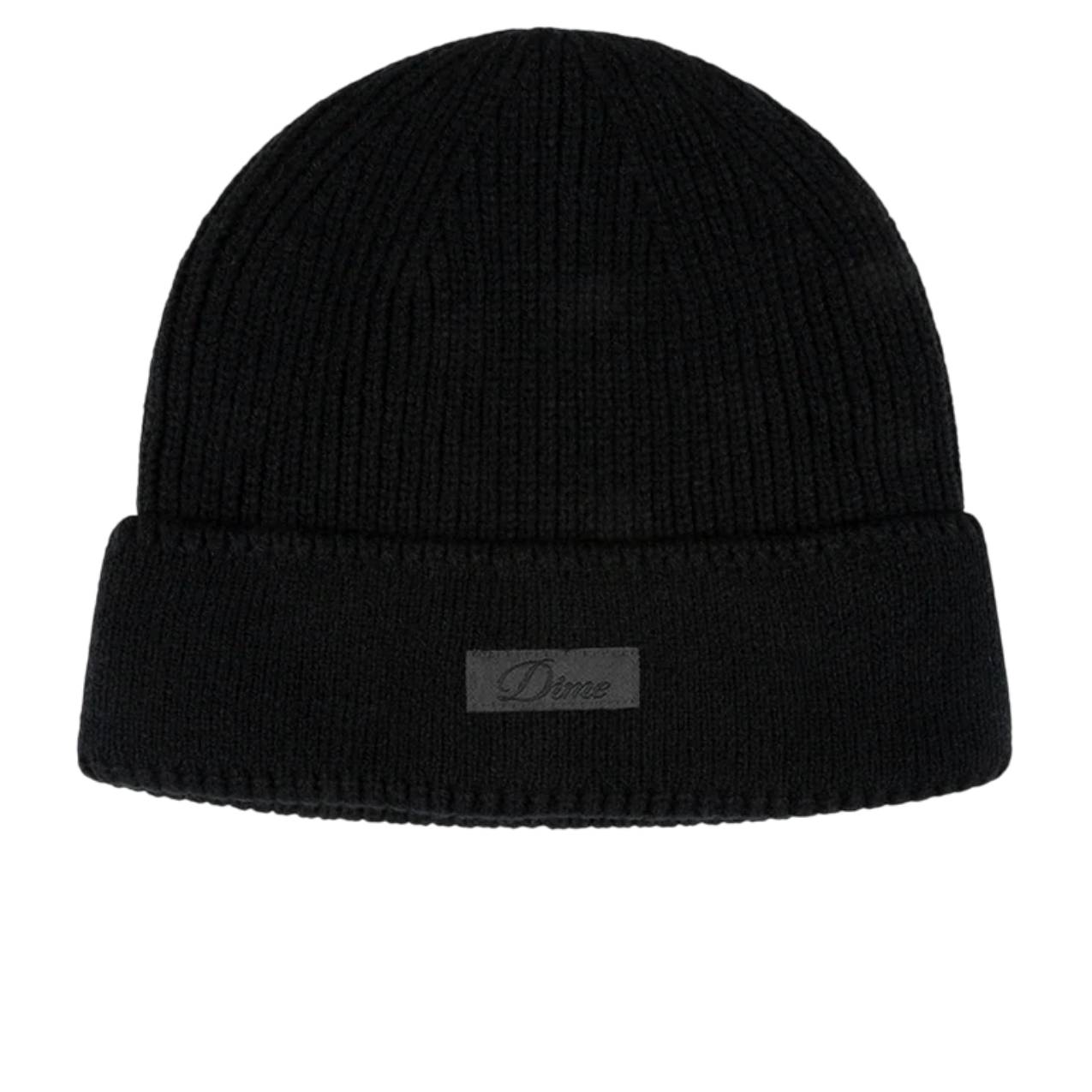 Dime - Cursive Mini Rib Beanie - Blackout
