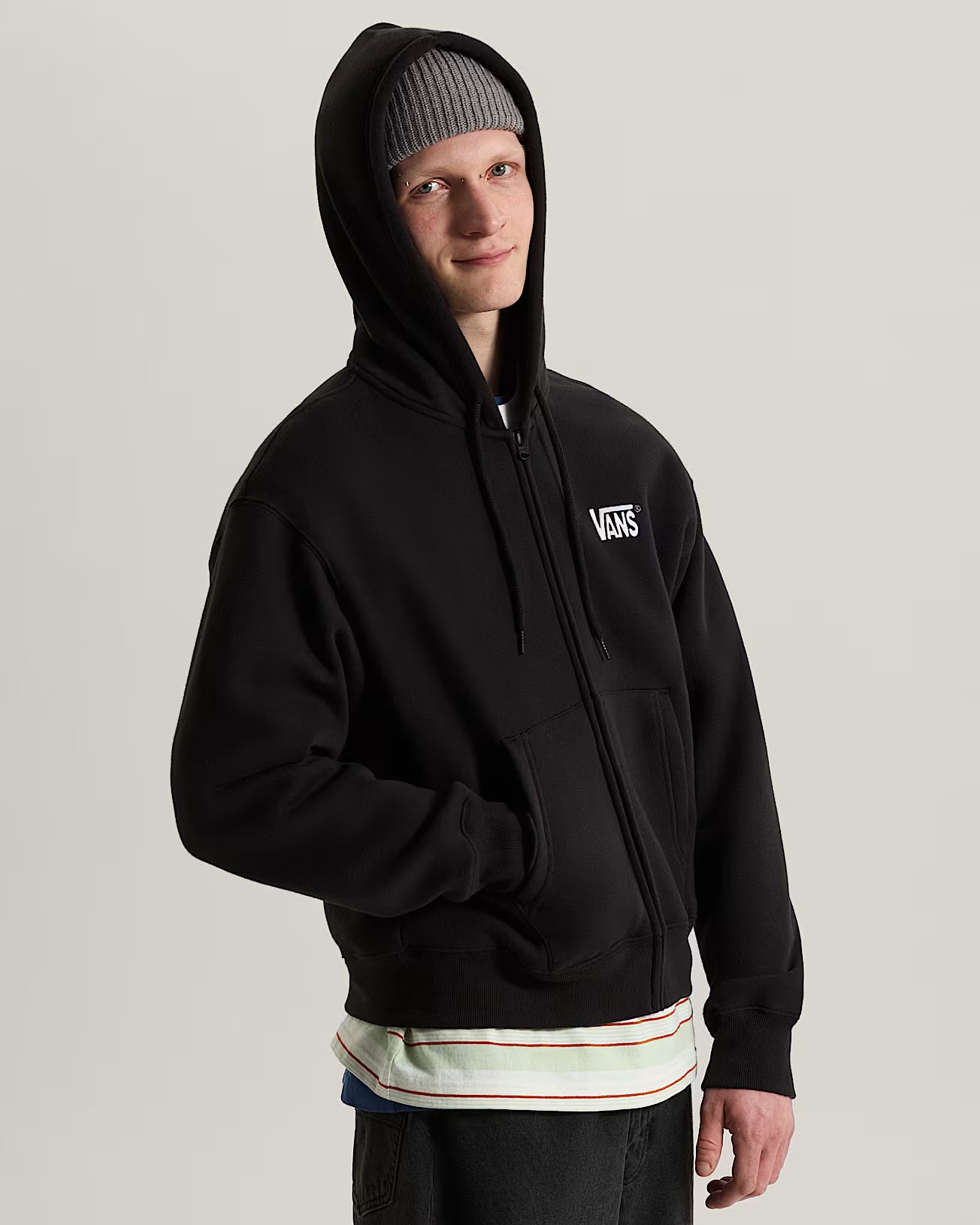 Vans - Stretch Logo Zip Up Hoodie - Black