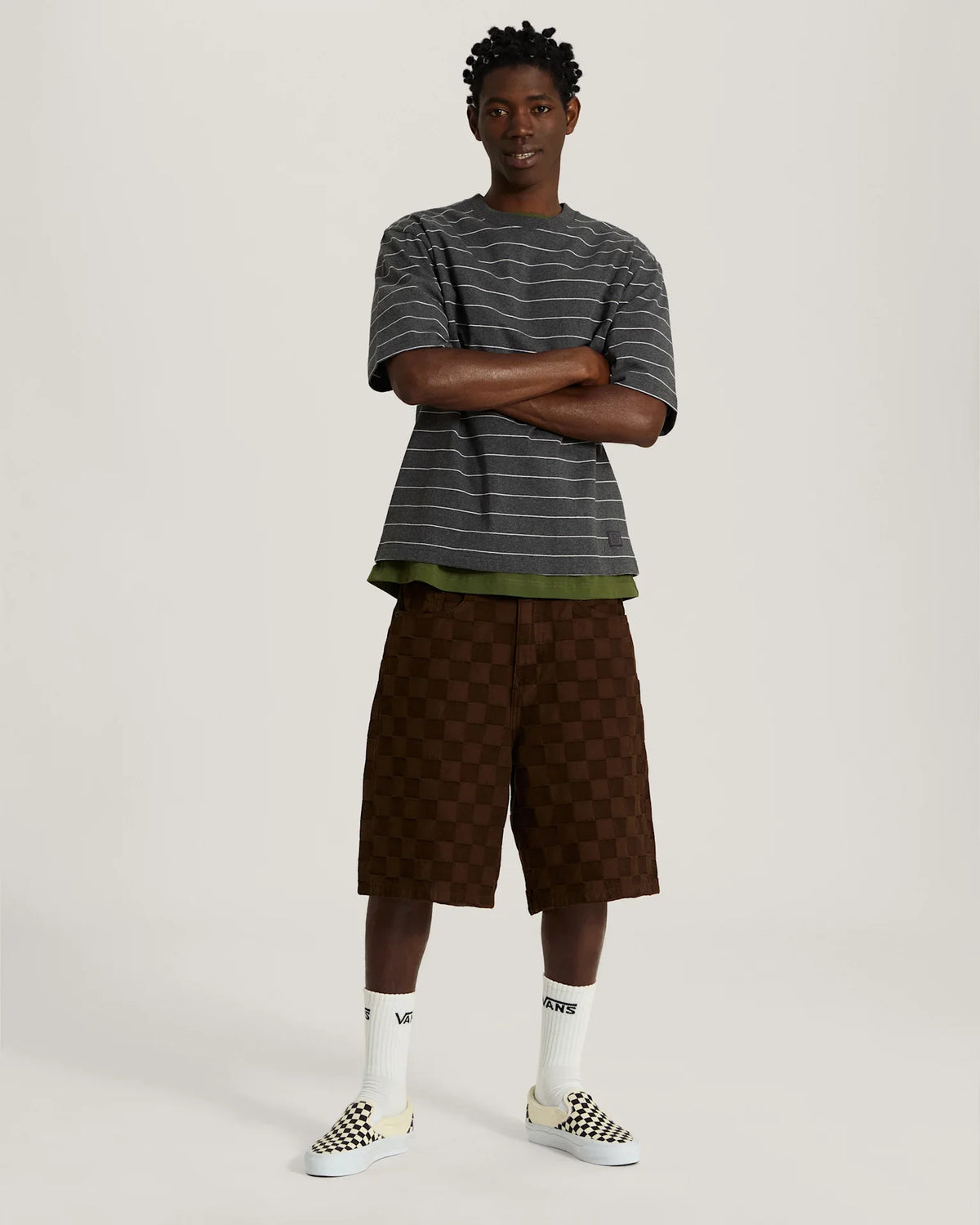 Vans - Rowan Striped Short Sleeve T - Charcoal