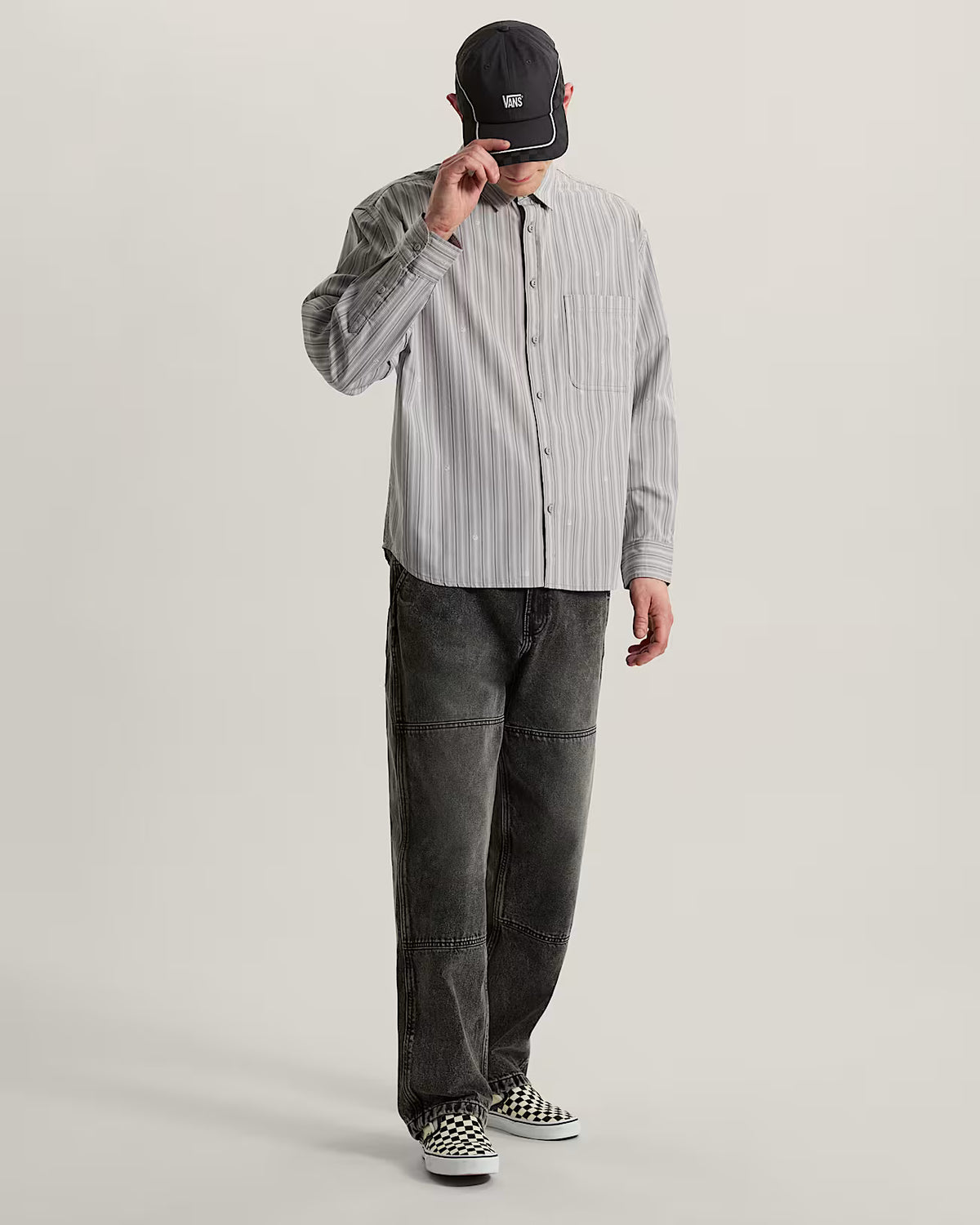 Vans - Rowan Striped LS Woven - Light Grey