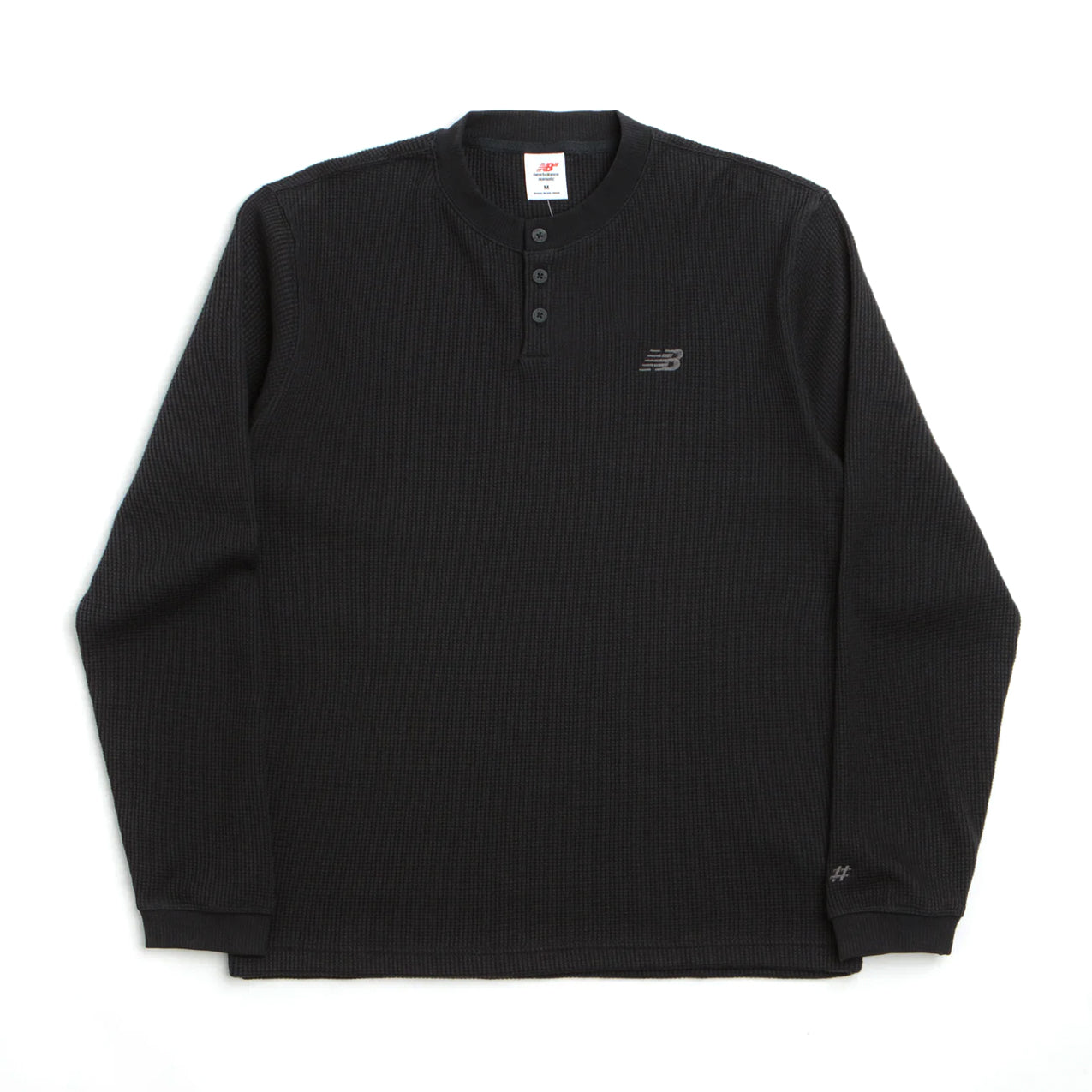 NB Numeric - Waffle Knit Henley - Black