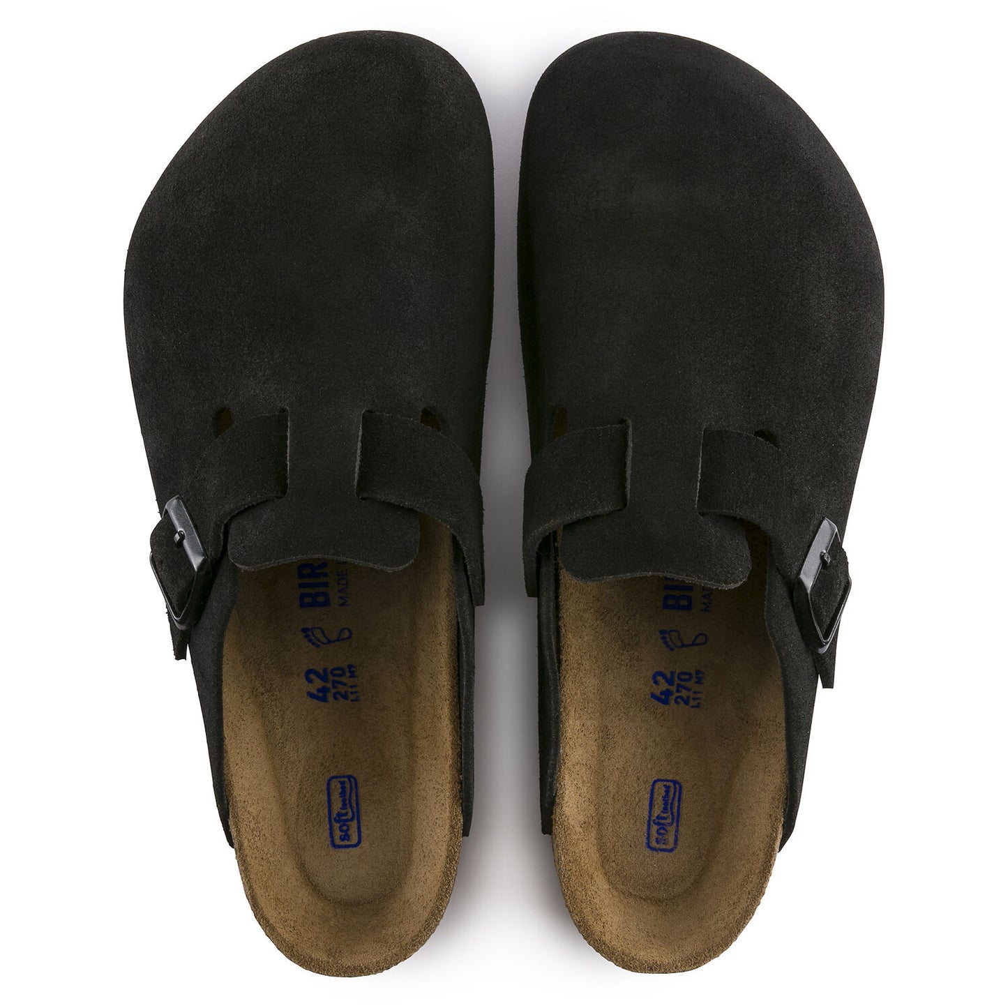 Birkenstock - Boston Soft Foot Bed - Black Suede Leather