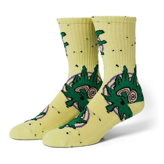 Huf - Green Buddy Hypnosis Socks - Yellow