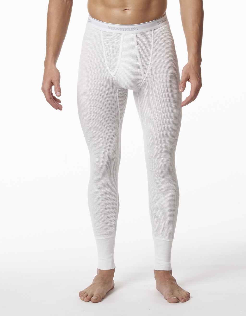 Extra Heavyweight Thermal Knit White Underwear - Long John Winter