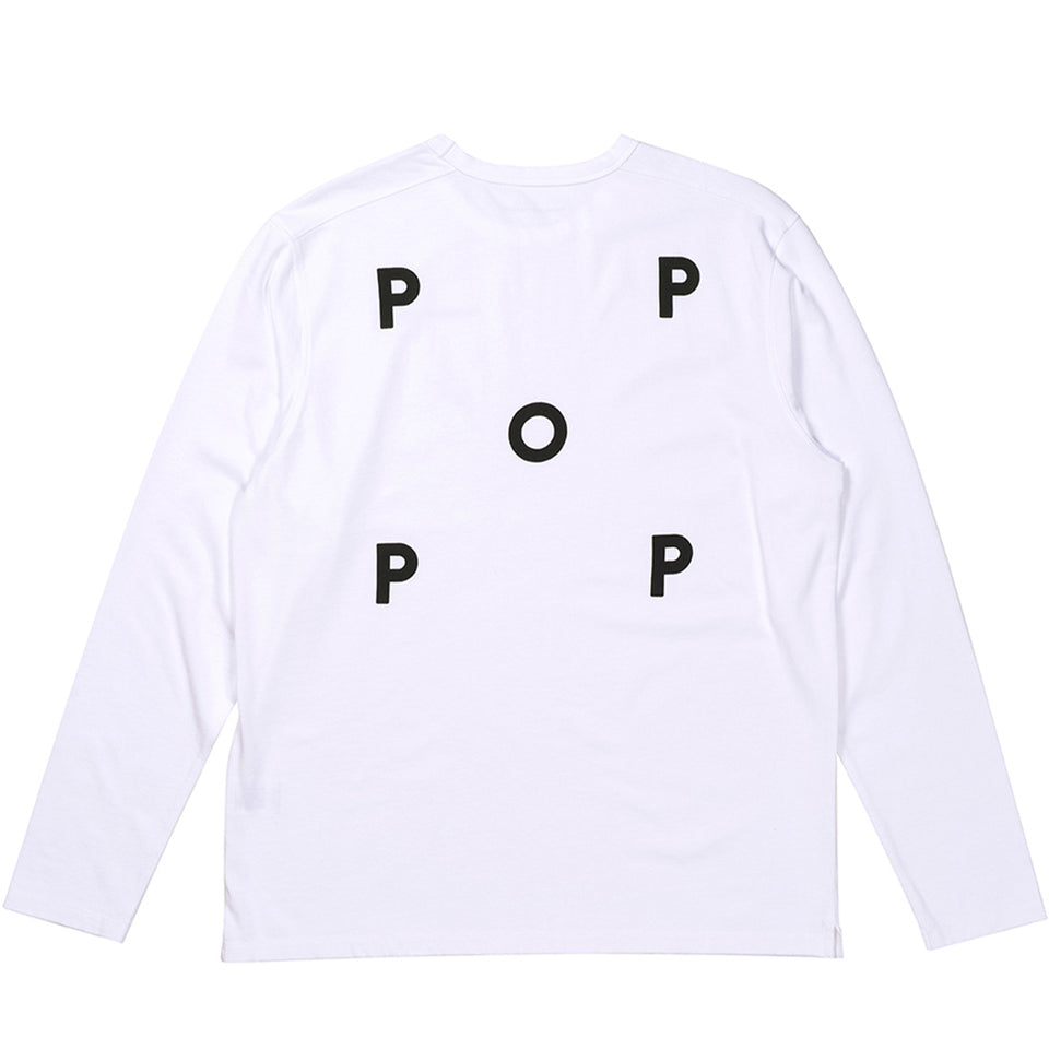 Pop Trading Company - Long Sleeve Logo - White/Black