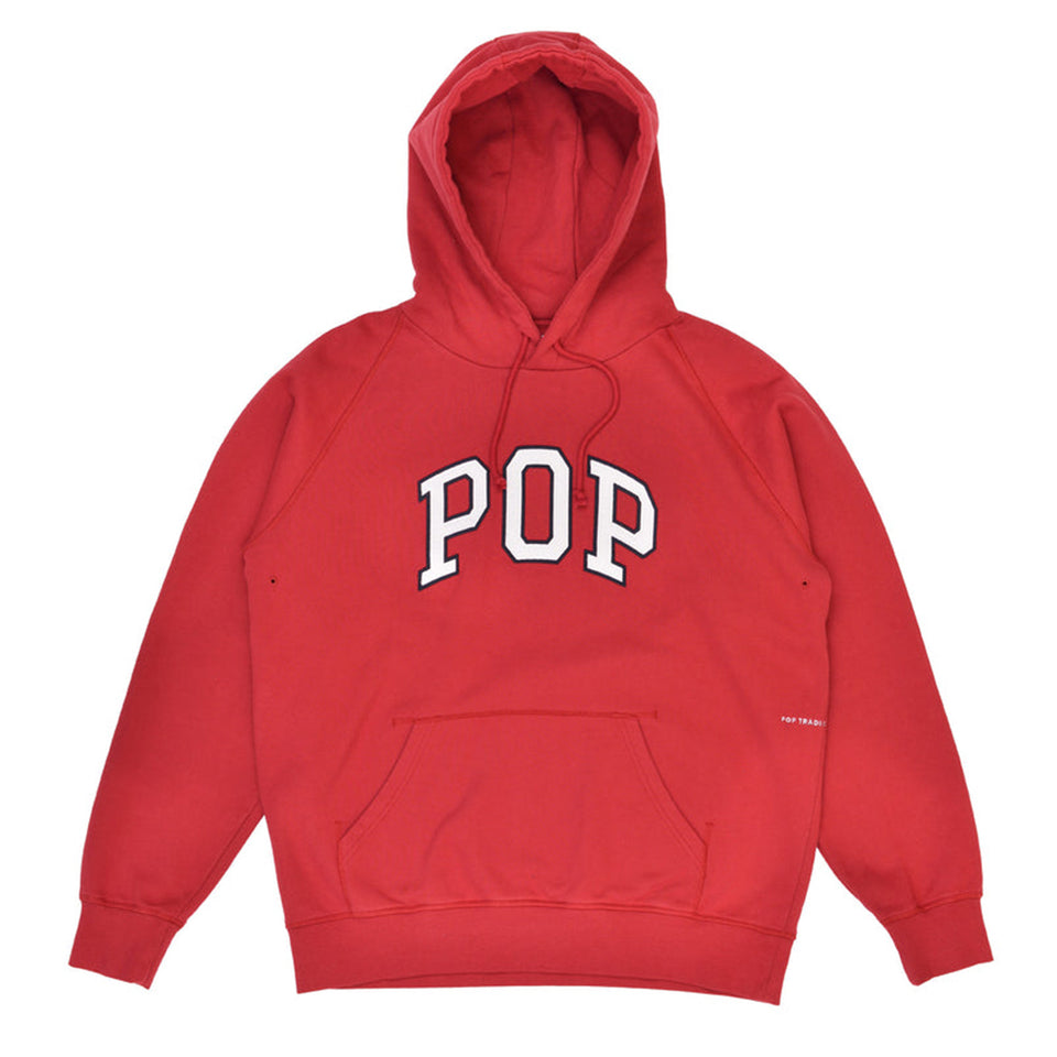 Pop Trading Company - Arch Hooded Sweater - Rio Red