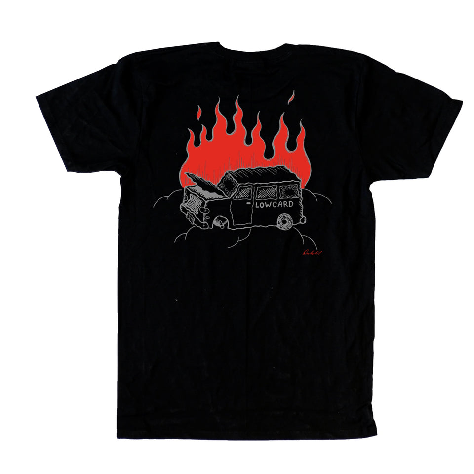 Low Card - Burning Van T-Shirt - Black