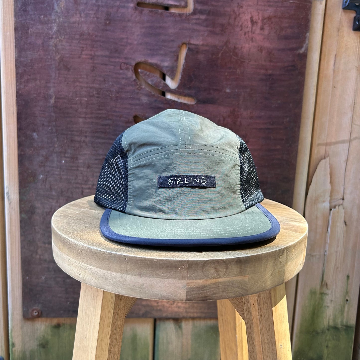 First T - 5 Panel Camper Hat - Green Mesh
