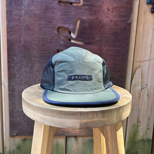 First T - 5 Panel Camper Hat - Green Mesh