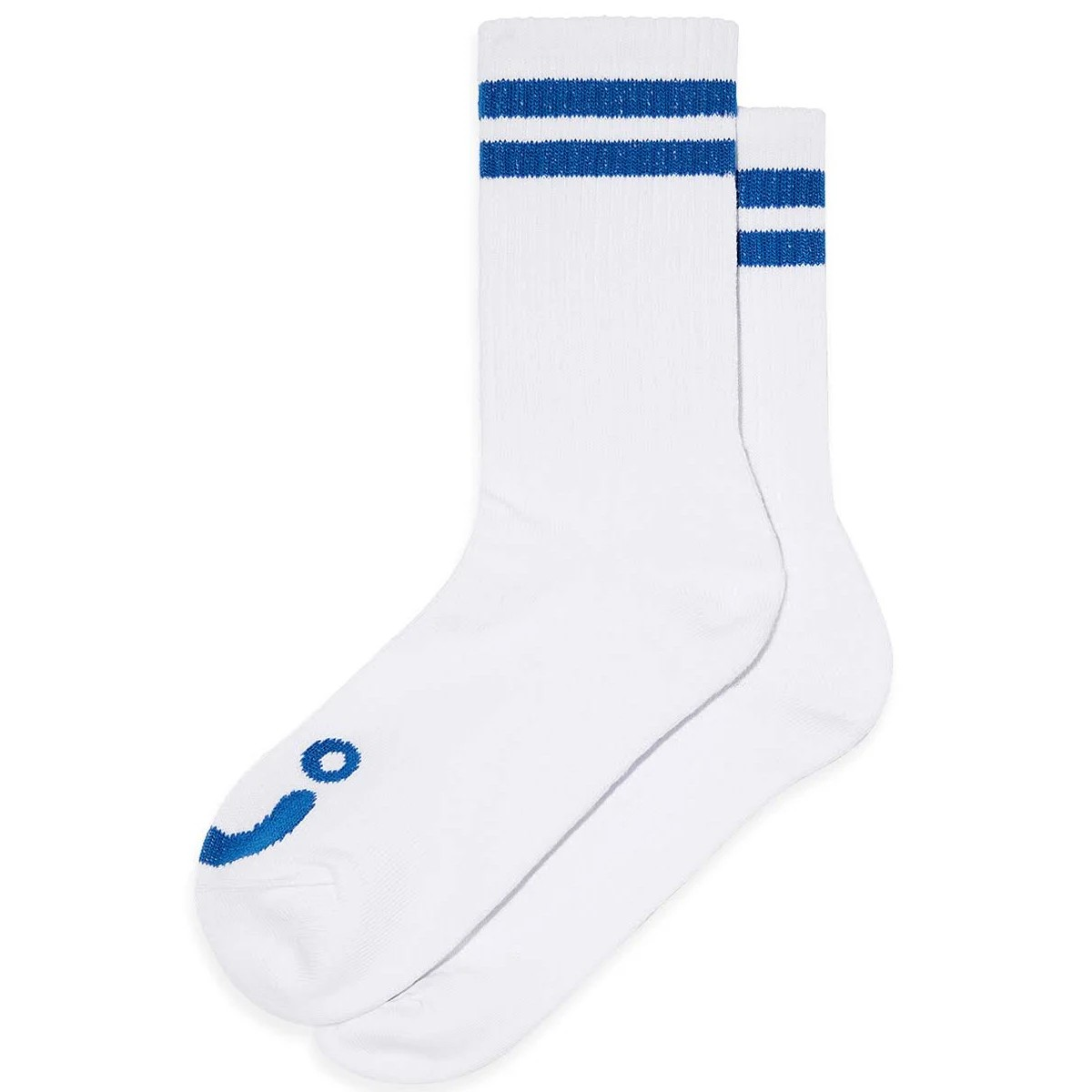 Polar - Happy Sad Rib Socks - White/Blue