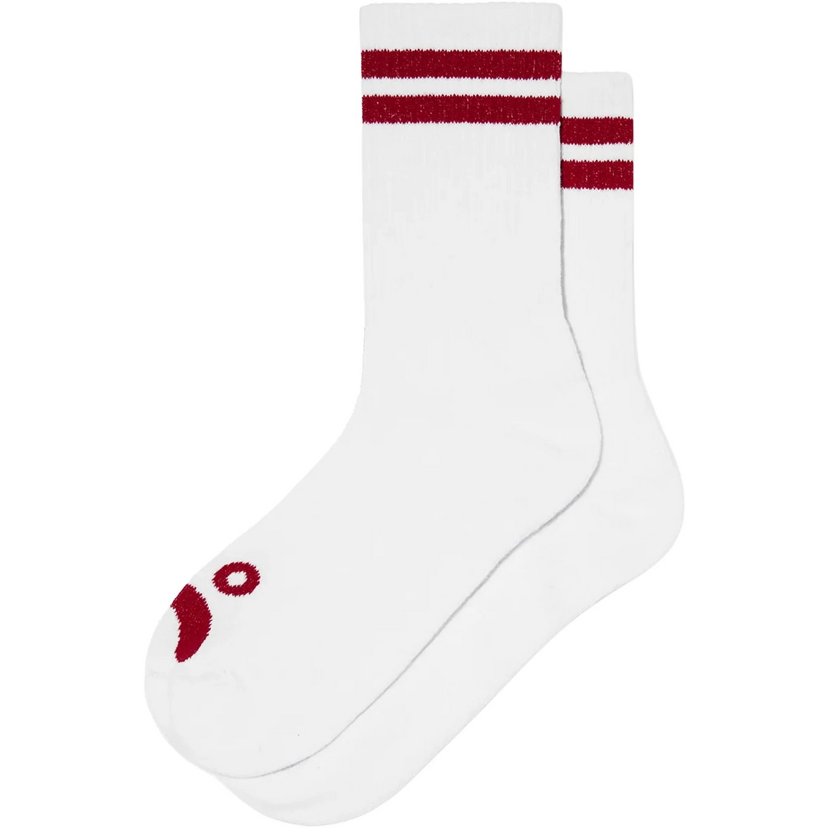 Polar - Happy Sad Rib Socks - White/Red