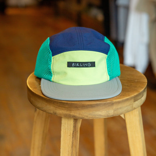 First T - 5 Panel Camper Hat - Yellow/Blue