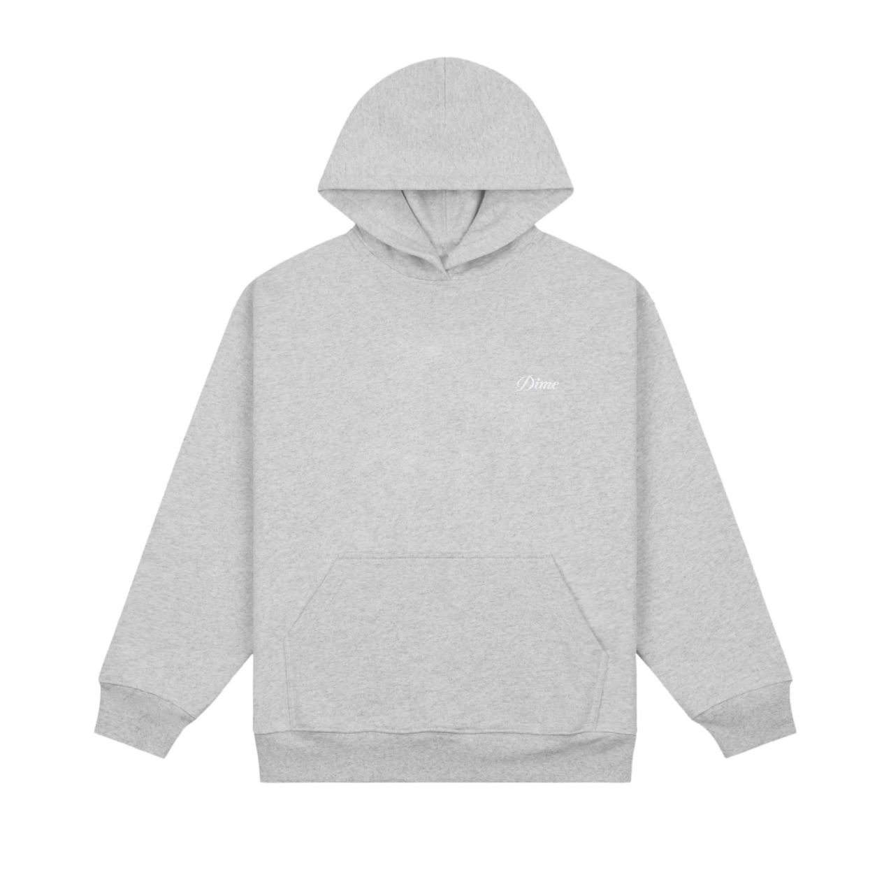Dime - Cursive Small Logo Hoodie - Heather Grey