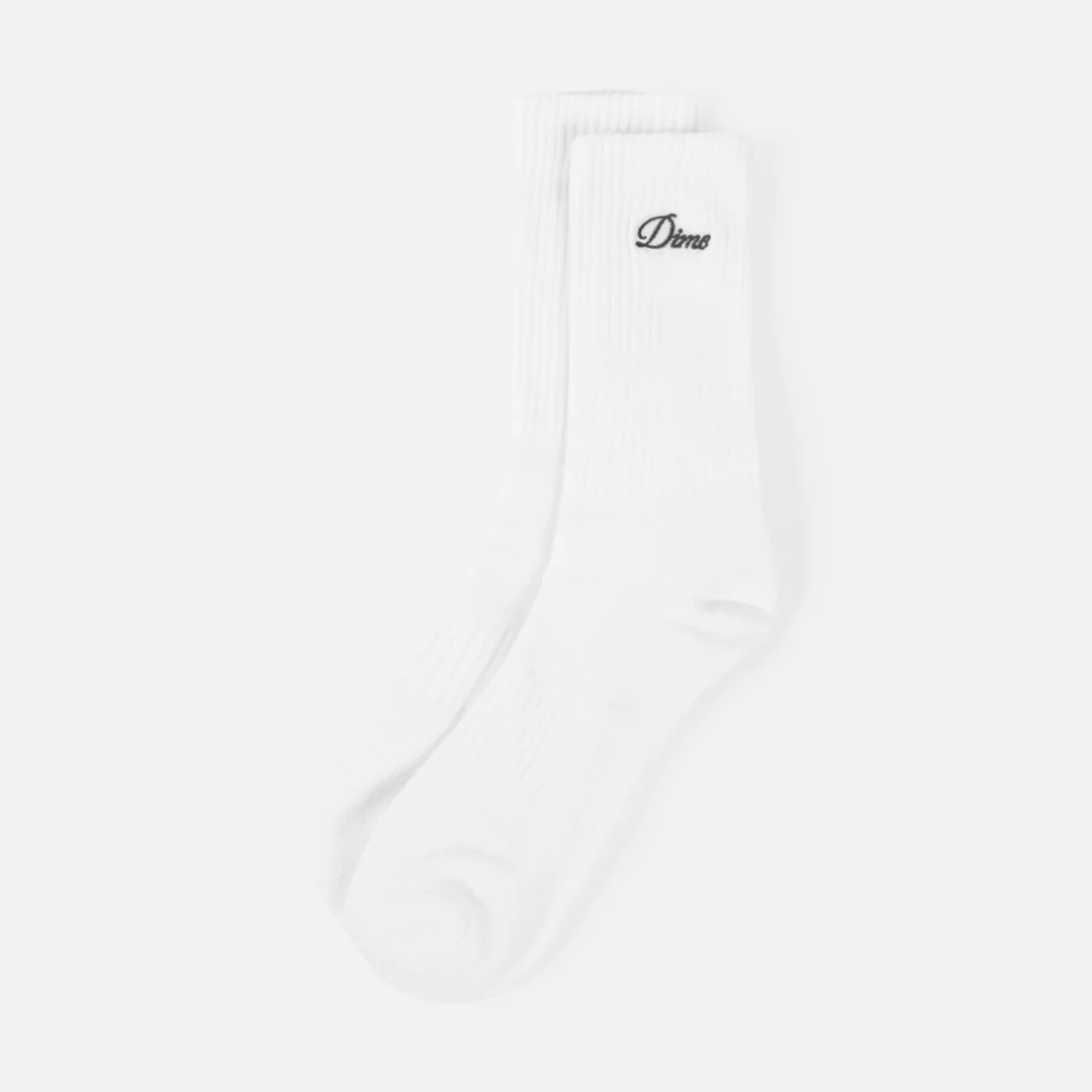 Dime  - Crew Socks - White