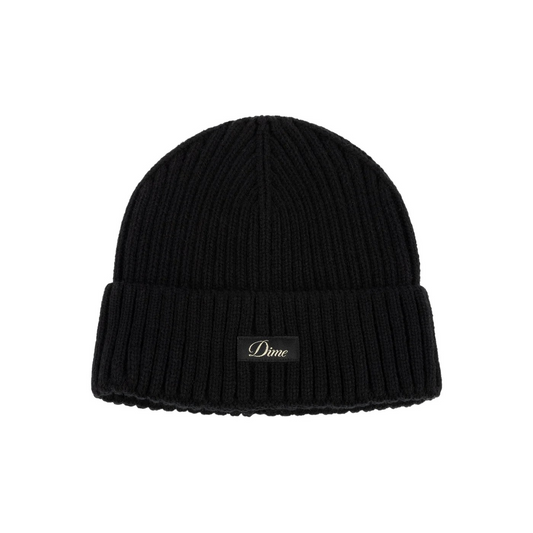 Dime  - Cursive Rib Beanie - Black