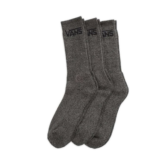 Vans - Classic 3 Pack Crew Sock - Black Heather