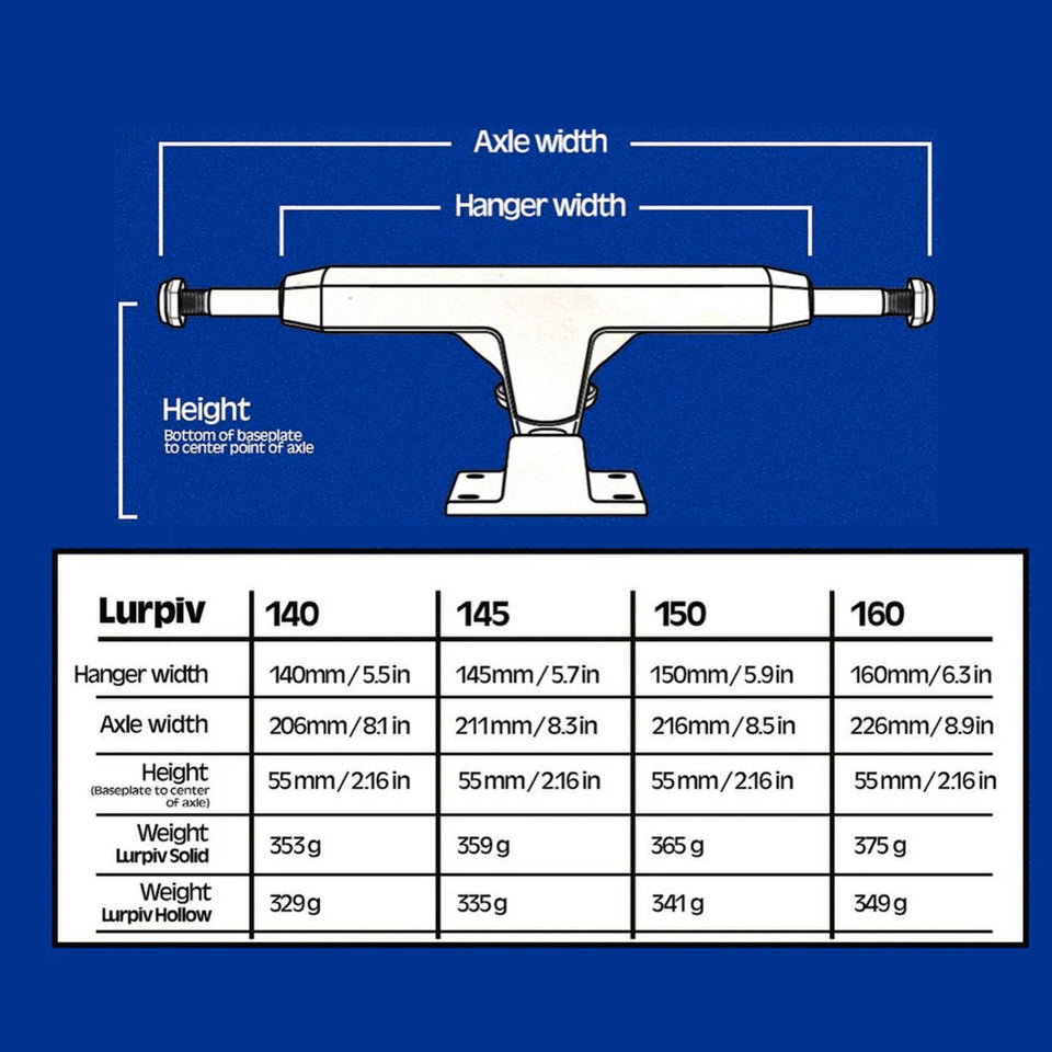 Lurpiv - Hollow Polished Trucks - 140mm - 150mm