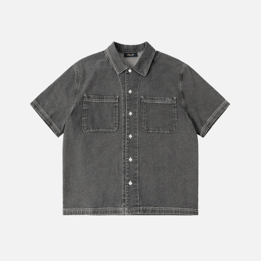 Dime -  Stonewash button up - Black Washed