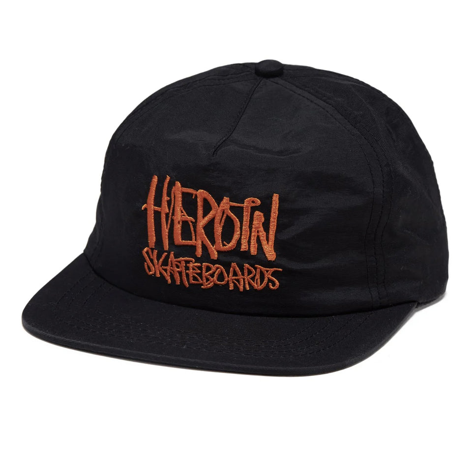 Heroin Skateboards - Script Nylon Snapback - Black/Orange