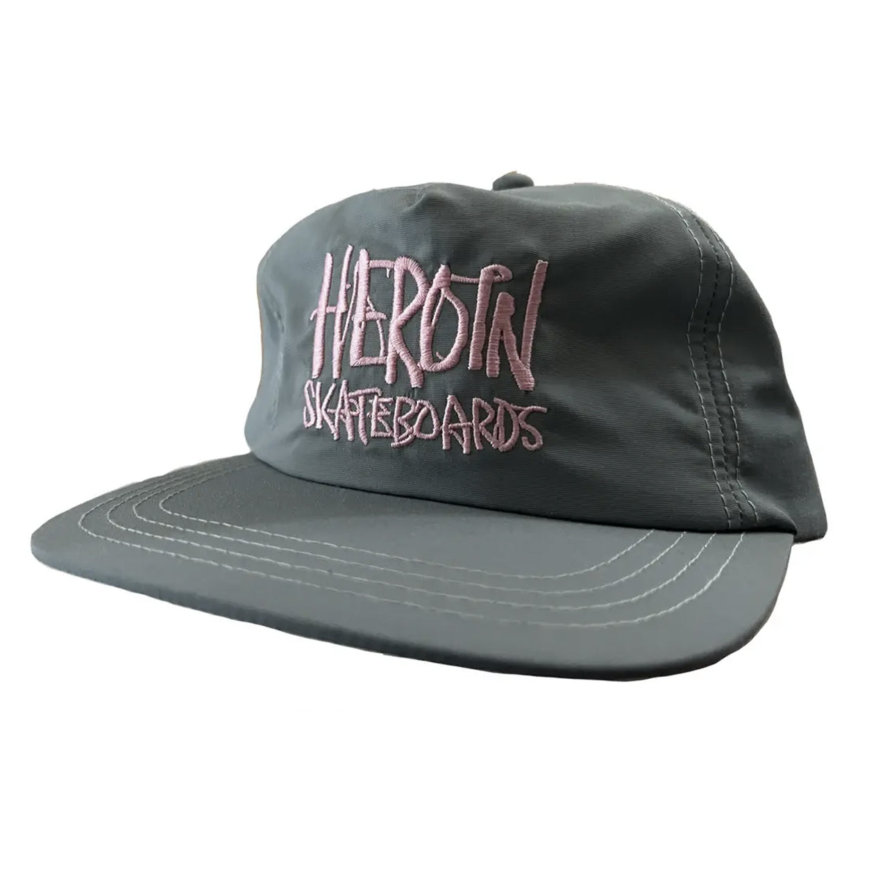 Heroin Skateboards - Script Nylon Snapback - Pink/Grey