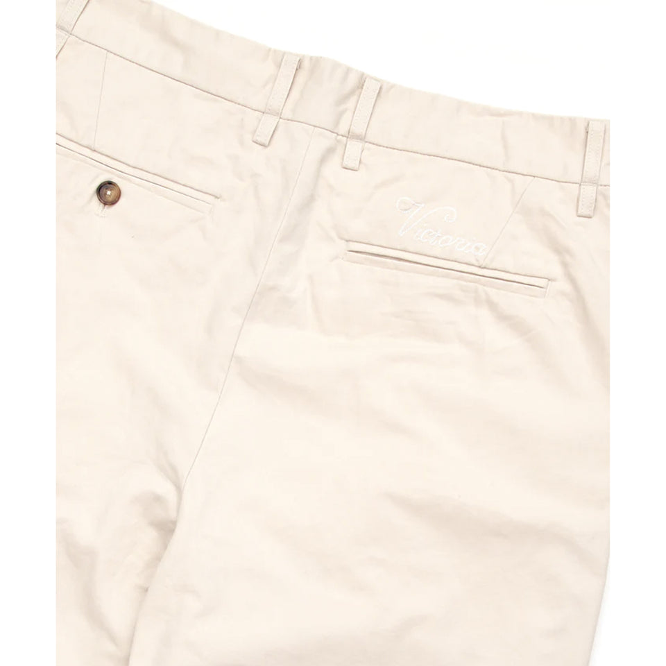 Victoria - Pleated Chinos - Natural