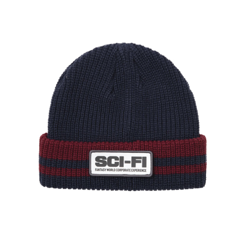 Sci-Fi Fantasy - Reflective Patch Toque - Navy/Red