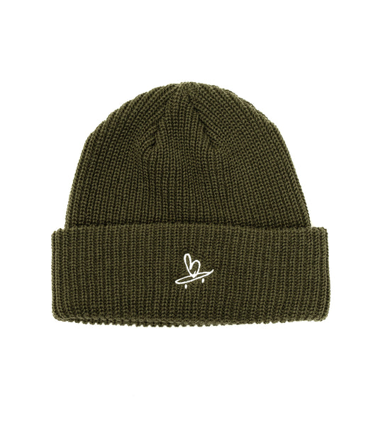 Birling - Embroidered Beart Toque - Green