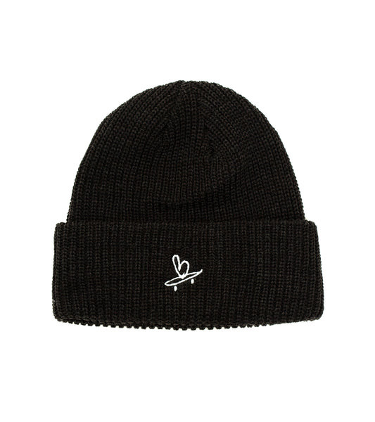 Birling - Embroidered Beart Toque - Charcoal