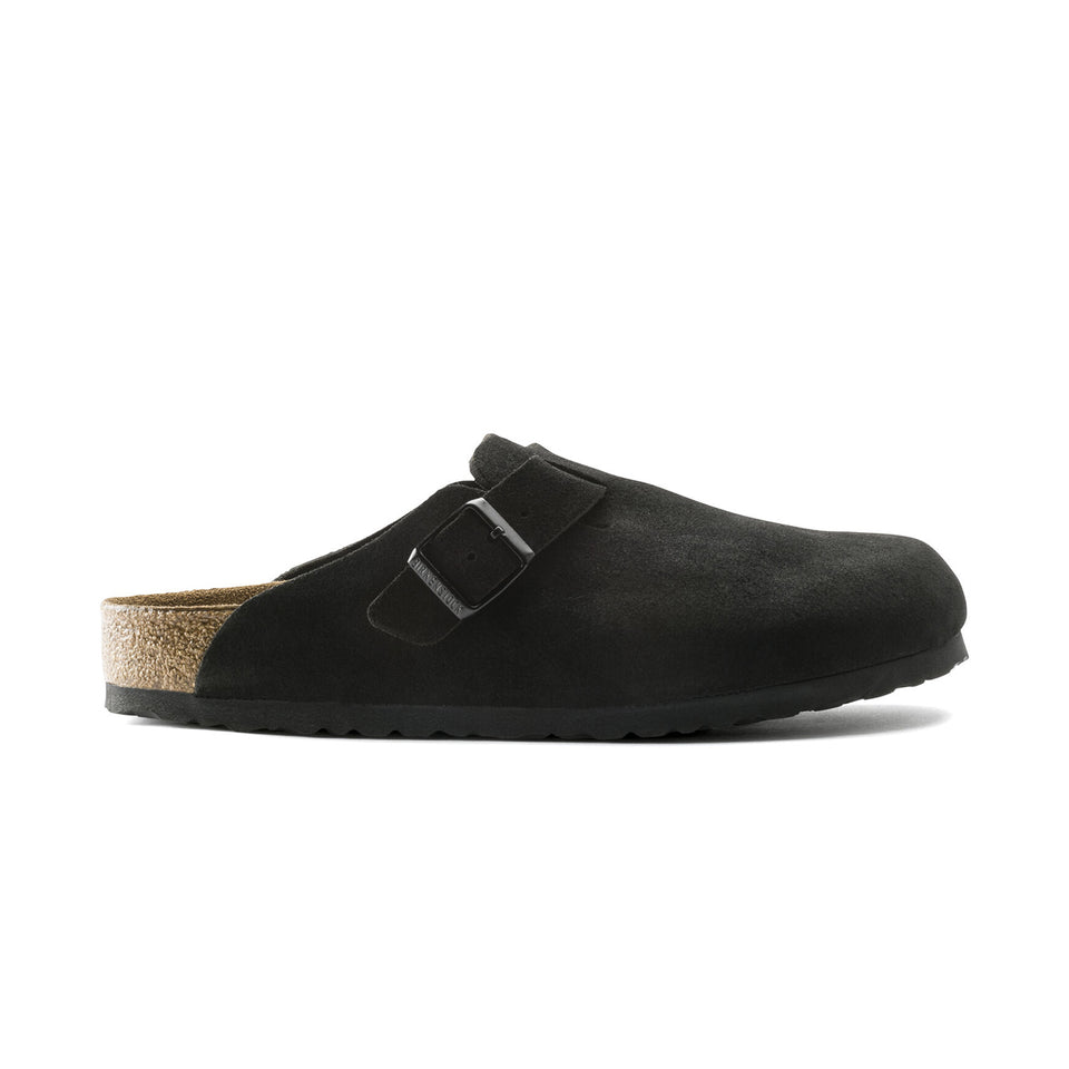 Birkenstock - Boston Soft Foot Bed - Black Suede Leather