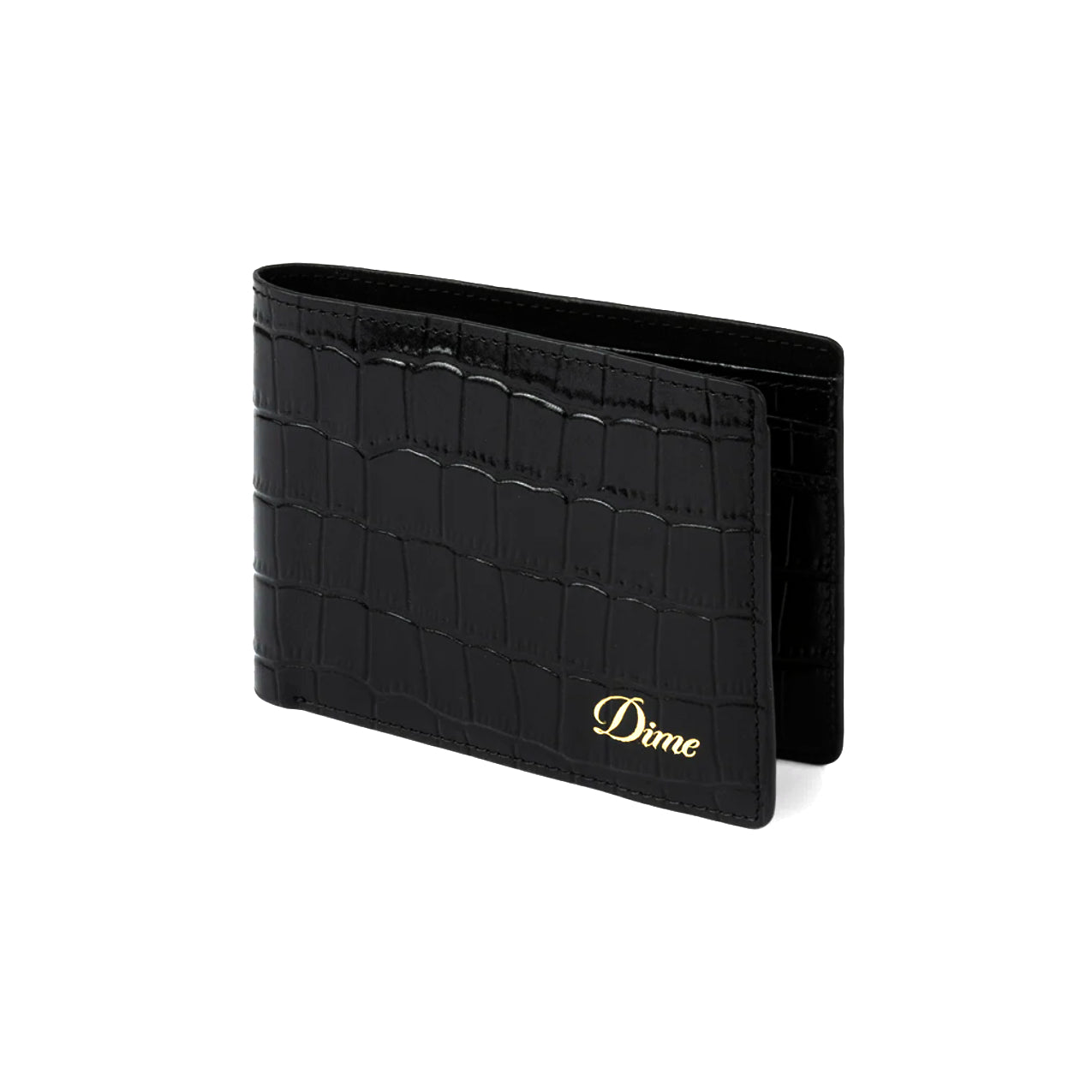 Dime - Croc Bifold Wallet - Black