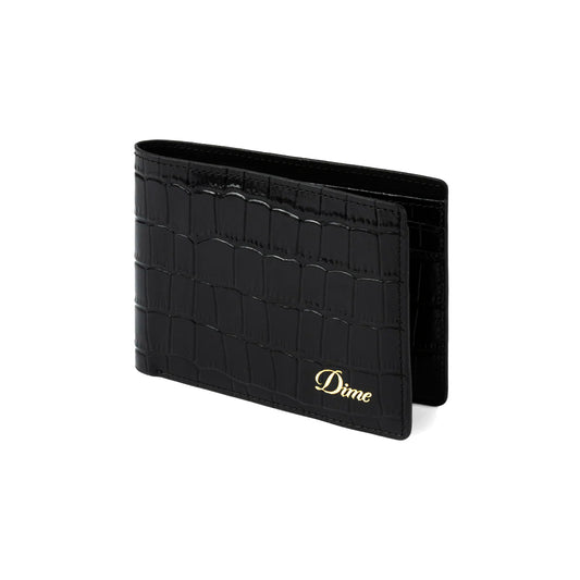 Dime - Croc Bifold Wallet - Black