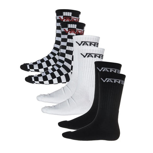 Vans - Classic 3 Pack Crew Sock - Black/Check/White