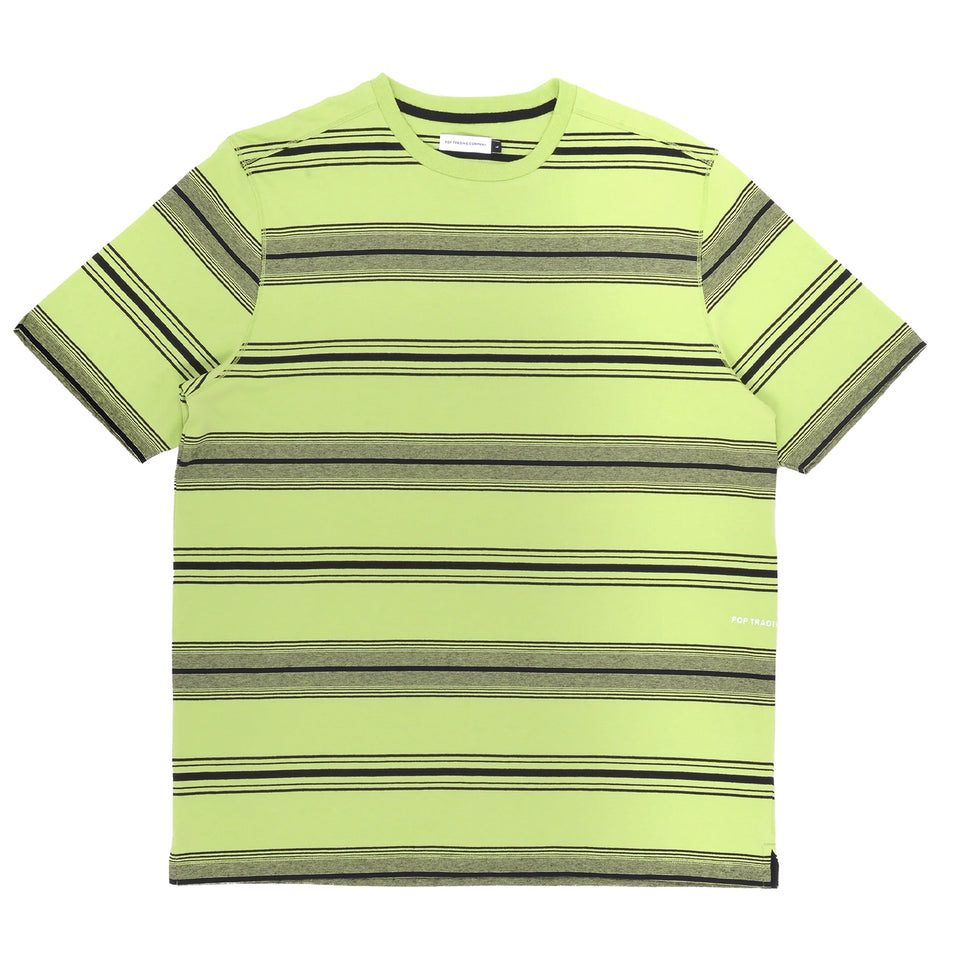 Pop Trading Company - Striped Logo Shirt - Jade Lime