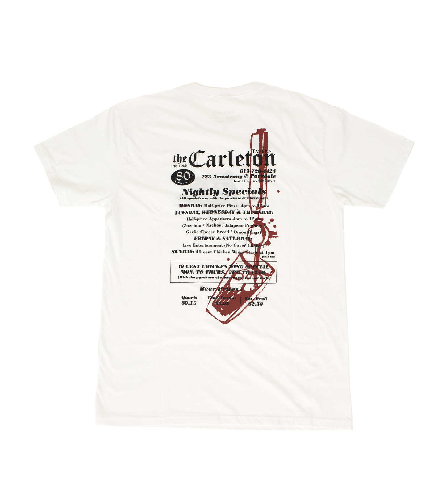 The Tavern Taps T Shirt - White