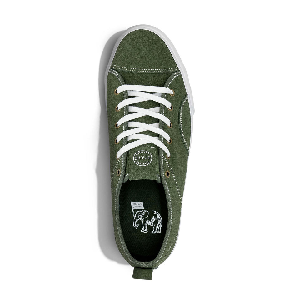 State - Harlem - Rifle Green/White Suede