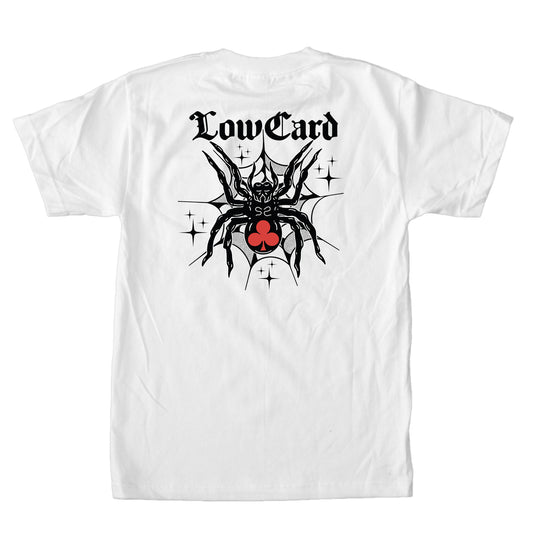 Low Card - Black Widow Tee - White