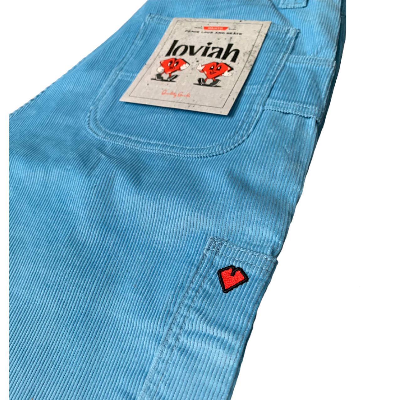 Loviah - Carpenter Corduroy Pants - Sky Blue