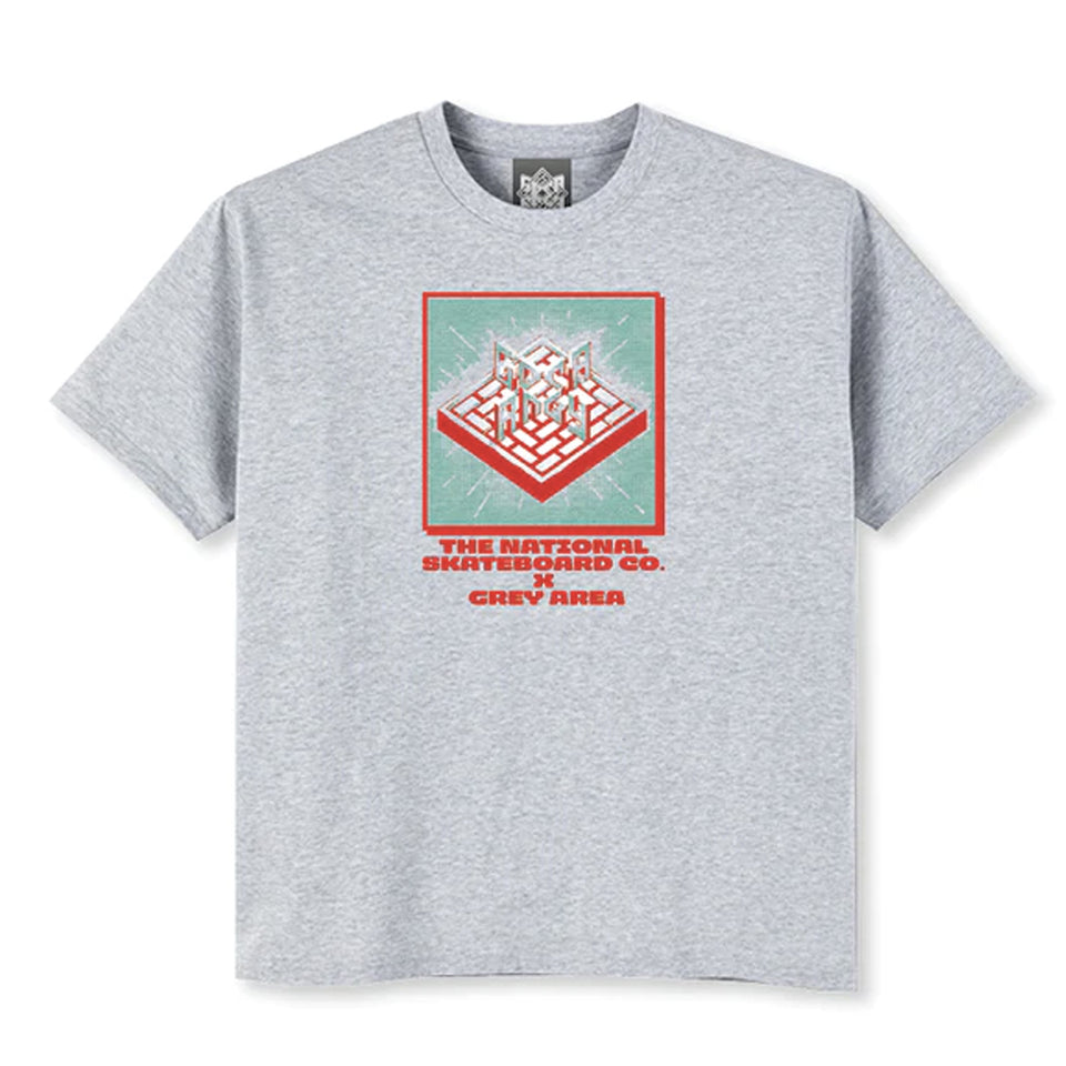 The National Skateboard Co X Grey Area - Ghost Game Shirt - Grey